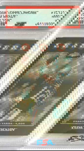 2008 Topps Chrome XFRACTOR Tom Brady #TC121 PSA 9 POP 31