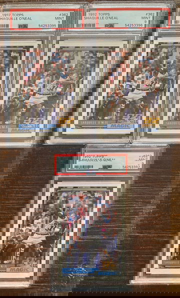 Lot (3) 1992 Topps Shaquille O’Neal PSA 9 MINT