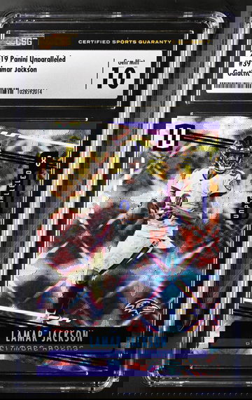 2019 Unparalleled Lamar Jackson Galactic Gem Mint 10