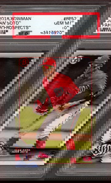 2018 Bowman Paper Prospects Juan Soto #BP52 PSA 10 Gem Mint Rookie