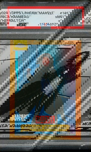 2024 Topps Chrome Marvel Gold Refractor Monica Rambeau #145 /50 PSA 9