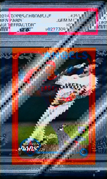2024 Topps Logofractor KYREN PARIS Rookie Orange Refractor /25 PSA 10