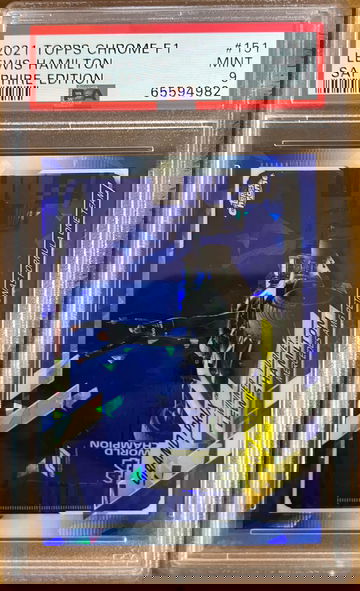 2021 TOPPS CHROME F1 SAPPHIRE LEWIS HAMILTON #151 PSA 9 MINT