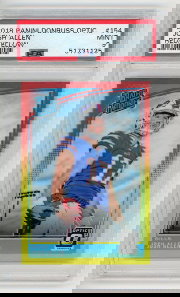 2018 Donruss Optic Josh Allen Rated Rookie Red/Yellow PSA 9 Mint