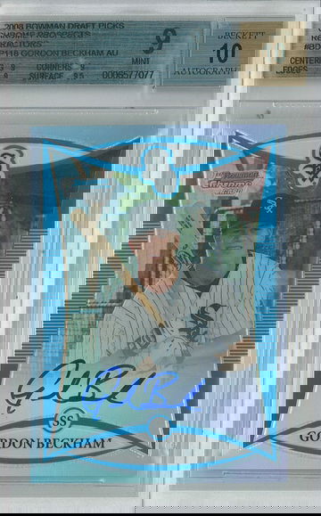 2008 Bowman Draft Gordon Beckham Refractor #BDPP118 BGS 9 Auto 10