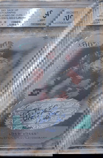 2001 SAGE HIT Foil board Dir Cut Autographs DREW Brees # A15 9/100