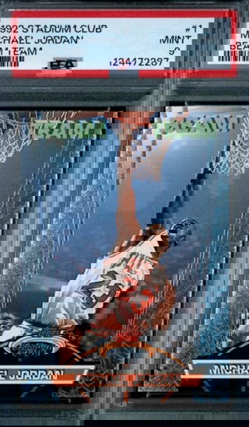 1992 STADIUM CLUB BEAM TEAM #1 MICHAEL JORDAN PSA 9