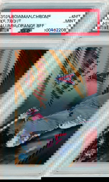 2019 Bowman Chrome #MT Mike Trout AFL Alumni-Orange Refractor PSA 9 MINT!