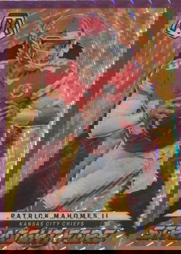 PATRICK MAHOMES II 2022 PANINI MOSAIC STRAIGHT FIRE PURPLE PRIZM /49