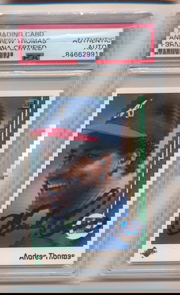 1989 Upper Deck #144 Andres Thomas Braves Signed Autograph PSA/DNA very tough