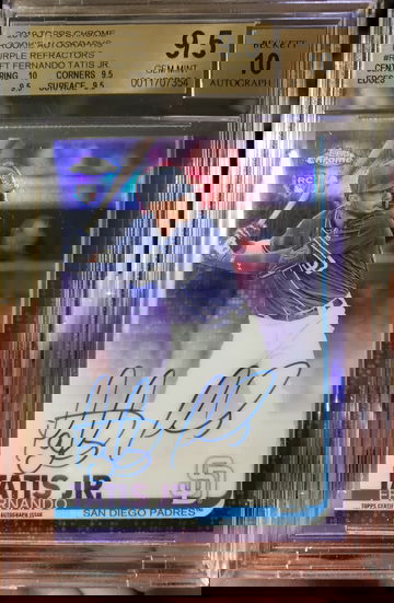 2019 Topps Chrome Fernando Tatis Purple Refractor Auto RC #245/250 BGS 9.5 True Gem+