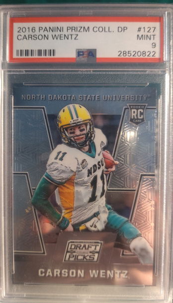 Carson Wentz 2016 Prizm Collegiate Draft Picks PSA 9 