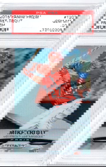 2015 PANINI PRIZM #120 MIKE TROUT PRIZM PSA 10 GEM MINT