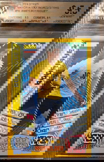 JAMES RODRIGUEZ 2014 TOPPS MATCH ATTAX WORLD STARS BGS 9.5