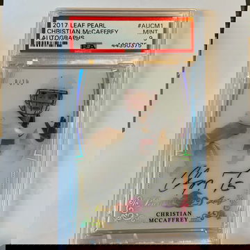 Christian McCaffrey 2017 Leaf Pearl Autograph /10 PSA 9