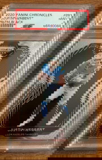 2020 Chronicles Justin Herbert Prizm Black PSA 9
