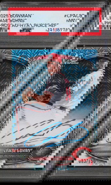 2025 Bowman Chrome Prospect Autograph Hta Choice Refractor Chase Burns #CPACB /150 PSA 9