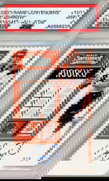 2020 PANINI CONTENDERS JOE BURROW #101 VARIATION AUTOGRAPH STUB PSA 9 RC