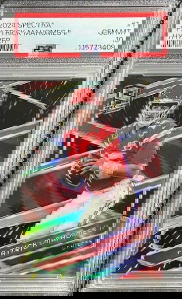 PATRICK MAHOMES II 2024 SPECTRA FOOTBALL HYPER PRIZM CHIEFS /75 PSA 10 GEM MINT