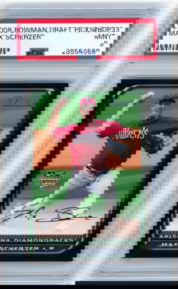 2008 Bowman Draft Picks #BDP33 Max Scherzer PSA 9 MINT!