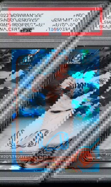 2022 TOPPS BOWMAN SAPPHIRE RICARDO GENOVES 1ST ROOKIE #RG PSA 10 AUTO 10