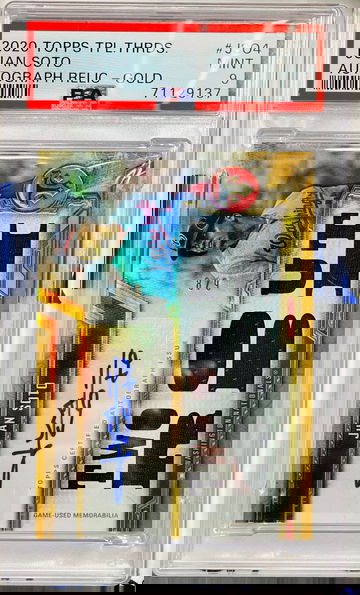 Juan Soto Triple Threads Gold Auto /9 POP 1 Game Used Patch