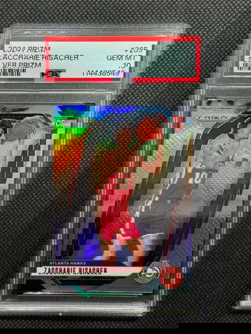 2024 Prizm Basketball Zaccharie Risacher Silver Prizm PSA 10 Pop 9