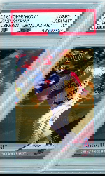 2018 Topps Now #OSB-1 Shohei Ohtani Off-Season-Bonus Card PSA 10 GEM MINT!