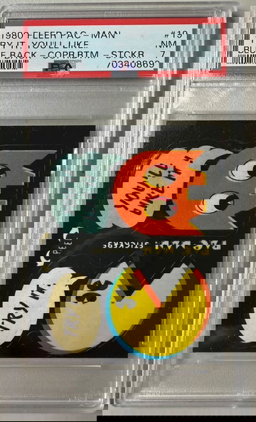 1980 FLEER PAC-MAN #19 TRY IT YOU’LL LIKE IT… BLUE BACK COPR.BTM-STCKR NM PSA 7 - POP 1 - 0 HIGHER