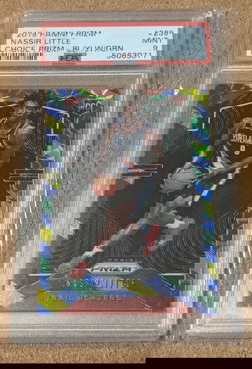 2019-20 Prizm Choice 🏀 Nassir Little Blue Yellow Green Rookie Blazers RC PSA 9