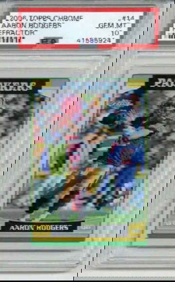 2006 TOPPS CHROME REFRACTOR #14 AARON RODGERS PACKERS PSA 10 LOW POP RARE