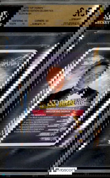 BGS 9.5 10 9.5 10 RC Elon Musk 2019 Top Trumps True Rookie Promo 0.5 to Pristine