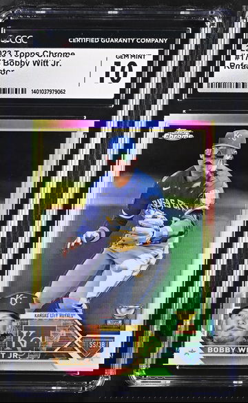 2023 TOPPS BOBBY WITT JR. CHROME REFRACTOR #176 CGC 10 BS.C1.25