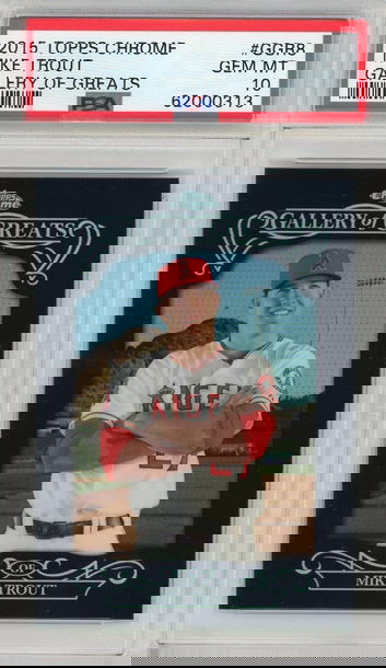 2015 TOPPS MIKE TROUT CHROME GALLERY OF GREATS #GGR8 PSA 10