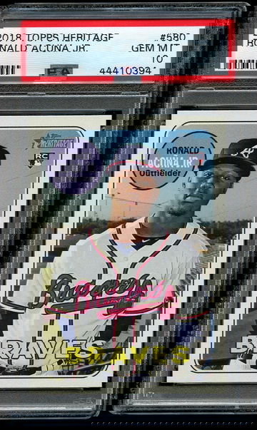 Ronald Acuna Jr. 2018 Topps Heritage #580 PSA 10 Gem Mint