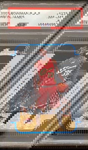 2003-04 Bowman Lebron James PSA 8 NM-MT Rookie RC #123 Cavs Lakers