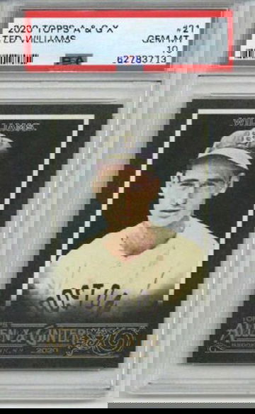 2020 TOPPS ALLEN & GINTER X #21 TED WILLIAMS CARD BOSTON RED SOX PSA 10