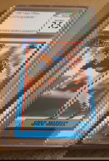 1990 topps tiffany greg maddux  csg 7.5