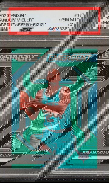 2023 Panini Prizm Emergent Green Brandon Miller #17 PSA 10