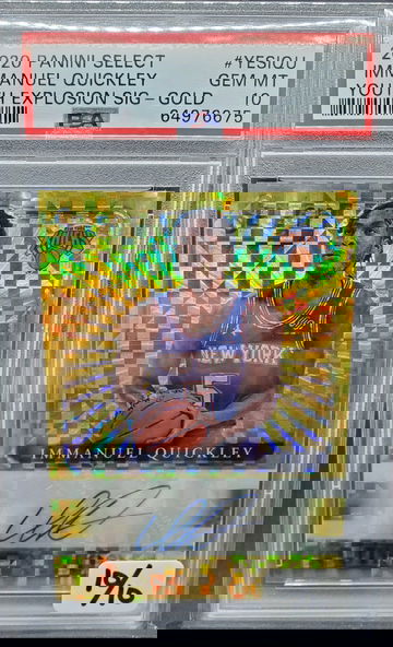 2020 Panini Select Immanuel Quickley Youth Explosion Signature Gold #10/10 PSA 10