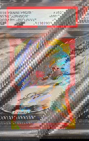 2019 Panini Prizm Diontae Johnson Rookie Auto #352 PSA 9 Steelers Red Wave /149