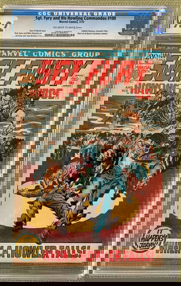 Sgt. Fury and His Howling Commandos #100 (1972) CGC 9.2 -- o/w to White pages