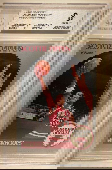 1990-91 Hoops Team Night Sheets #4 Scottie Pippen BGS 8 NM-MT