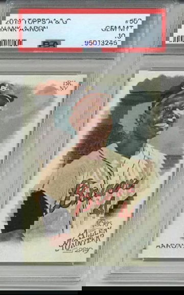 2019 TOPPS ALLEN & GINTER #50 HANK AARON CARD ATLANTA BRAVES PSA 10