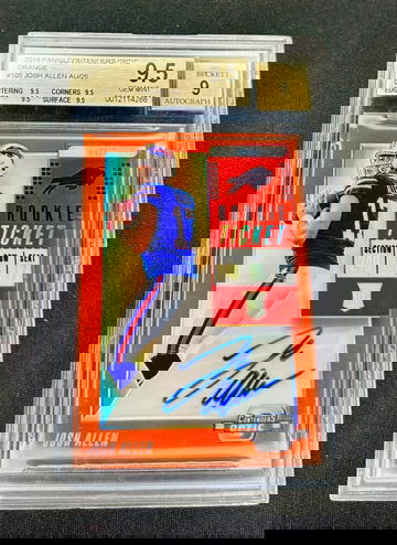 2018 Josh Allen Panini Contenders Optic Orange Prizm Rookie Ticket Auto /25 BGS 9.5 9 #105 SP Autograph