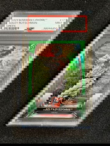 2023 Bowman Chrome Adley Rutschman #17 Green Refractor Rookie #95/99 PSA 9 Mint