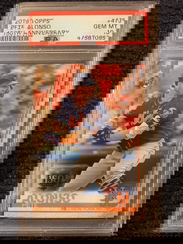 2019 Topps Pete Alonso 150th Anniversary Stamp Rookie PSA 10 #475 RC