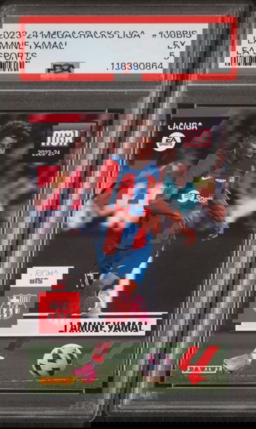 2023-24 PANINI MEGACRACKS LALIGA LAMINE YAMAL #108BIS TRUE ROOKIE RC PSA 5