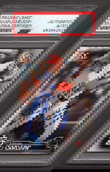 Dylan Carlson Signed Autographed 2016 Bowman Draft #3 PSA DNA COA RC