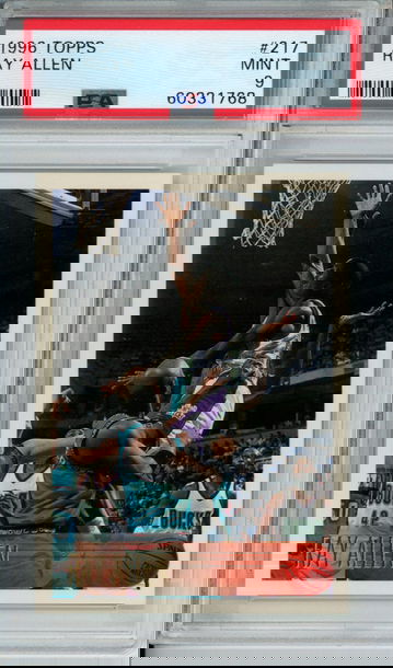 RAY ALLEN 1996 Topps #217 ROOKIE PSA 9 MINT Boston Celtics